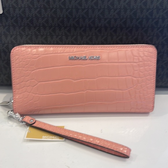 Michael Kors Large Jet Set Travel Continental Wristlet Phone Holder Case Wallet - Picture 5 of 16